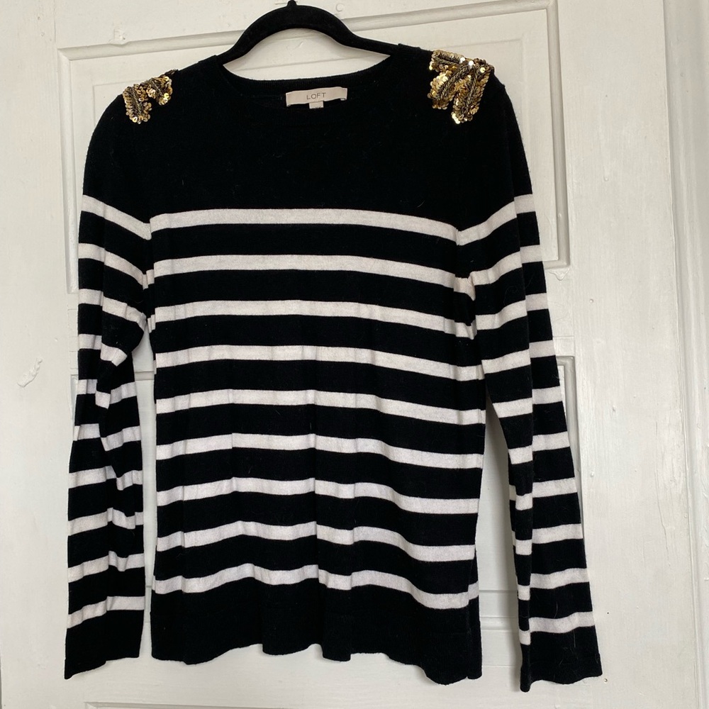 Loft sequin stripe sweater